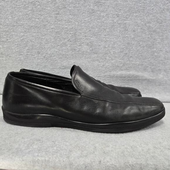 Prada Sport Black Leather Loafers Size 11 - Picture 1 of 10